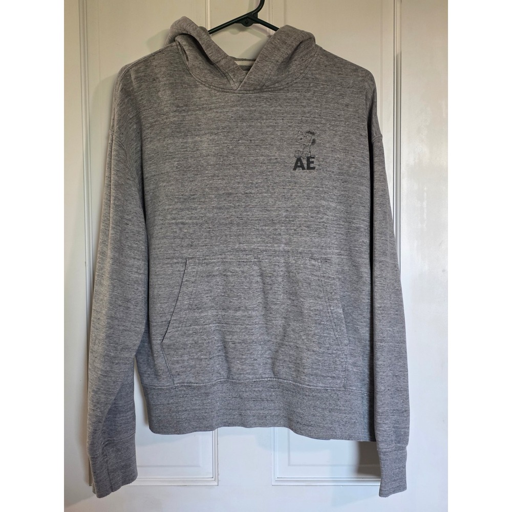 American Eagle Peanuts Snoopy Hoodie Gray Relaxed Fit Sweatshirt Womens Medium